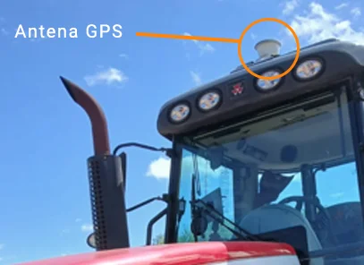 antena gps sobre tractor massey ferguson 7415, piloto automático efeyefe ingeniería