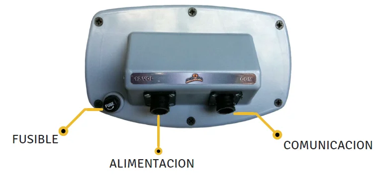 terminales de conexión del monitor de efeyefe ingenieria, argentina